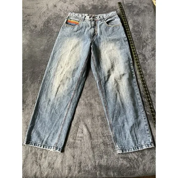 Southpole Men’s Vintage 1990s Baggy Y2K Embroidered Skateboard Jeans 34 - Picture 10 of 10